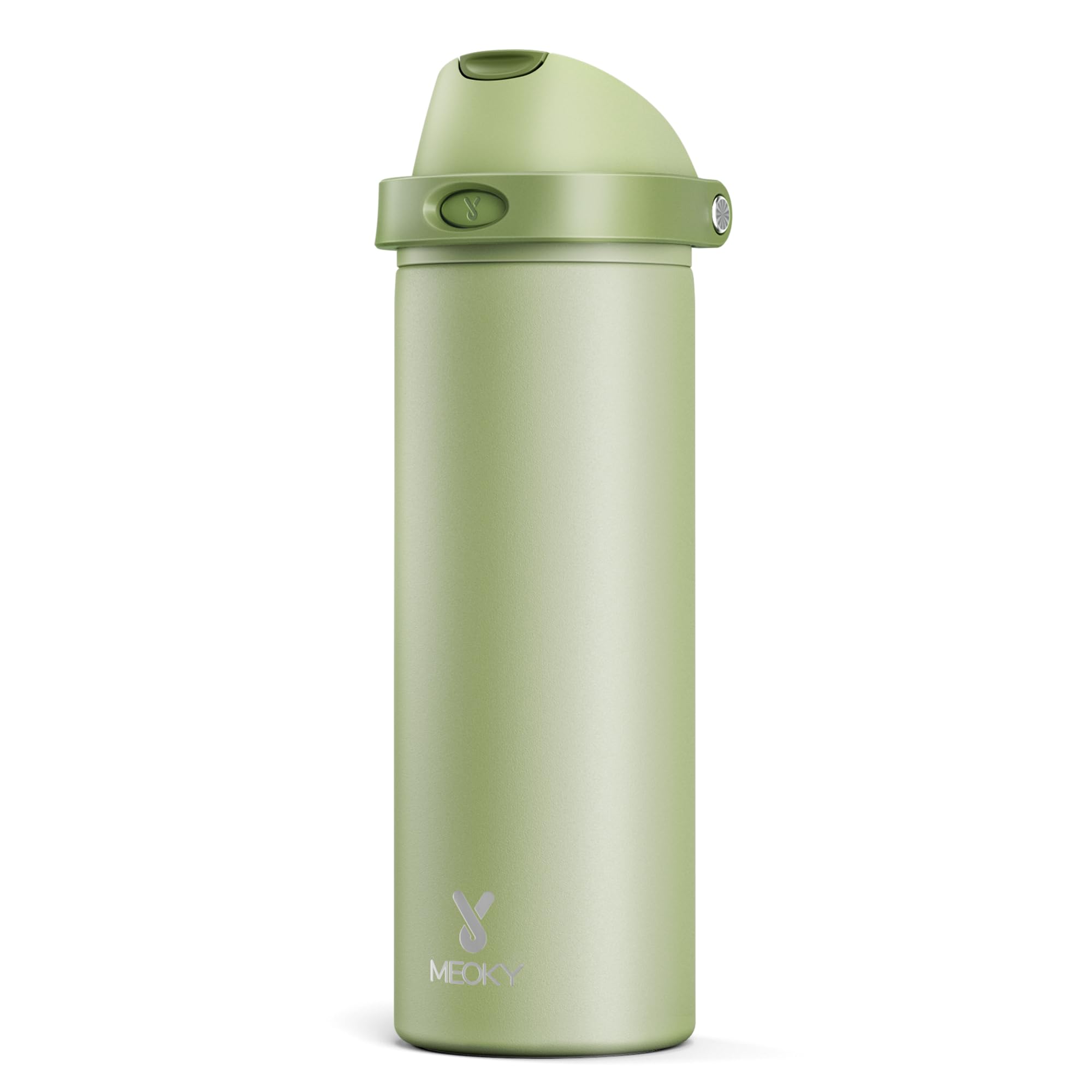 24 oz Insulated Water Bottle for Sports: Meoky Stainless Steel Water Bottle with 2-in-1 Straw and Spout Lid - Leak Proof, Cold for 24 Hours, Fits in Car Cup Holder, BPA-Free for Travel Gym, Night