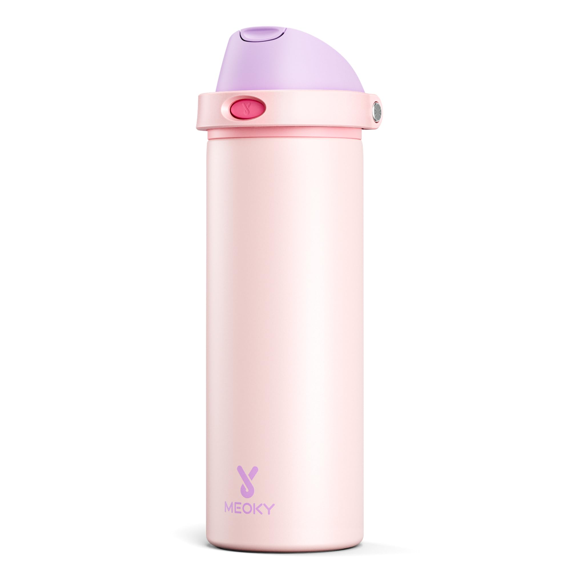 24 oz Insulated Water Bottle for Sports: Meoky Stainless Steel Water Bottle with 2-in-1 Straw and Spout Lid - Leak Proof, Cold for 24 Hours, Fits in Car Cup Holder, BPA-Free for Travel Gym, Night