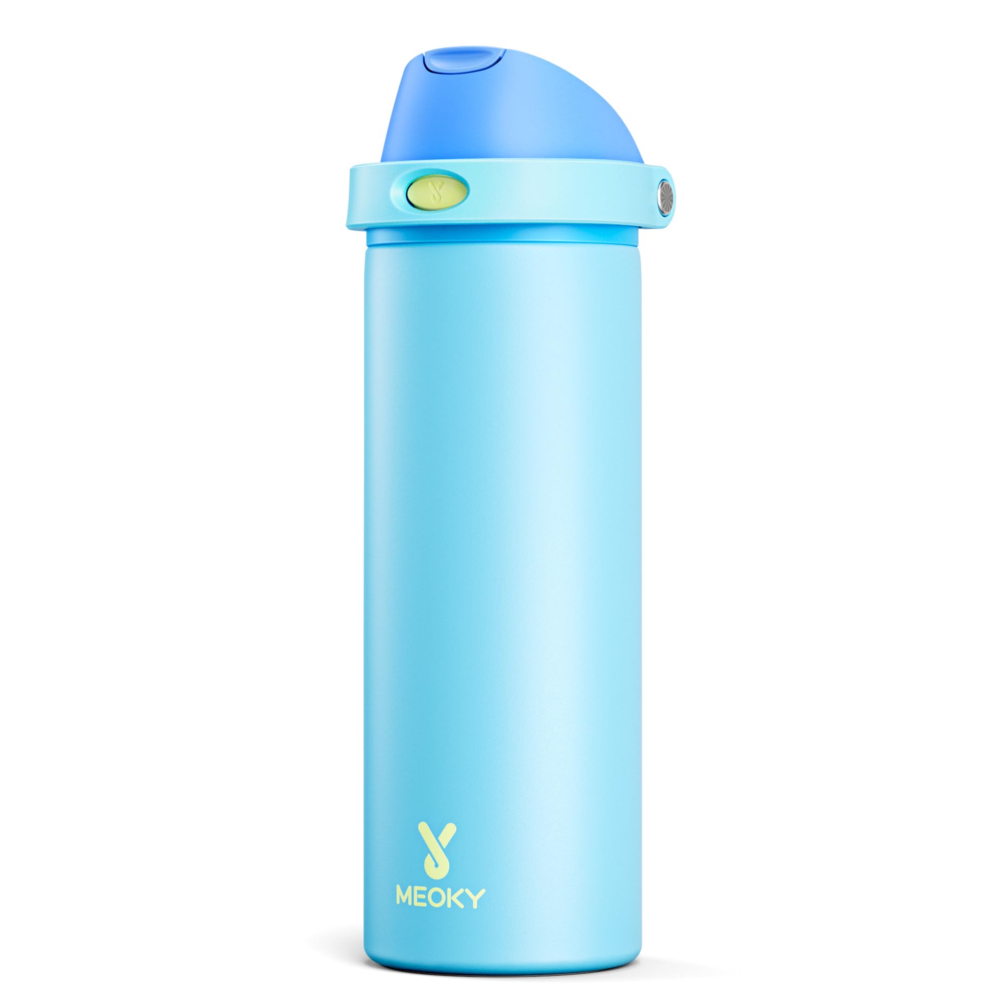 24 oz Insulated Water Bottle for Sports: Meoky Stainless Steel Water Bottle with 2-in-1 Straw and Spout Lid - Leak Proof, Cold for 24 Hours, Fits in Car Cup Holder, BPA-Free for Travel Gym, Night
