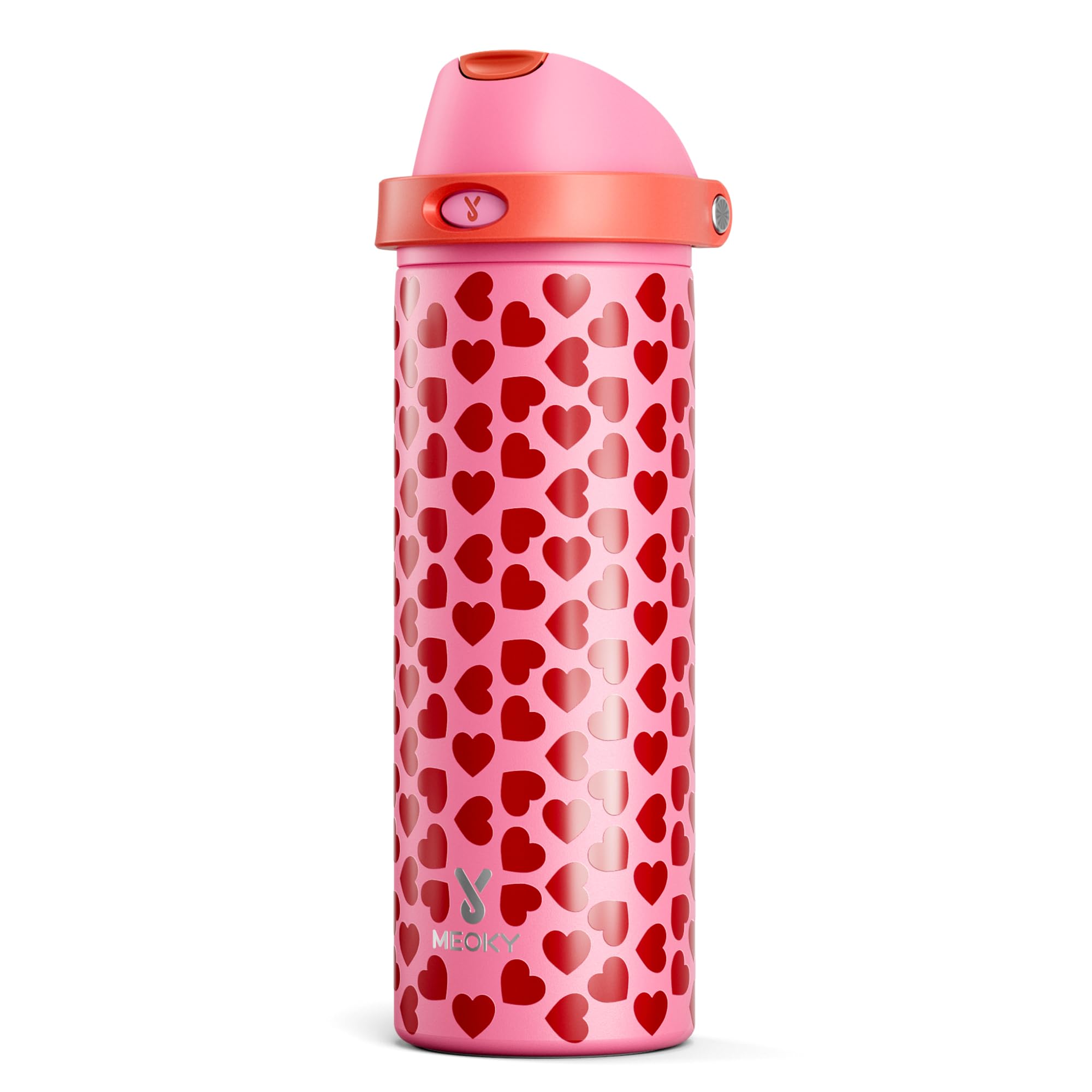 24 oz Insulated Water Bottle for Sports: Meoky Stainless Steel Water Bottle with 2-in-1 Straw and Spout Lid - Leak Proof, Cold for 24 Hours, Fits in Car Cup Holder, BPA-Free for Travel Gym, Night