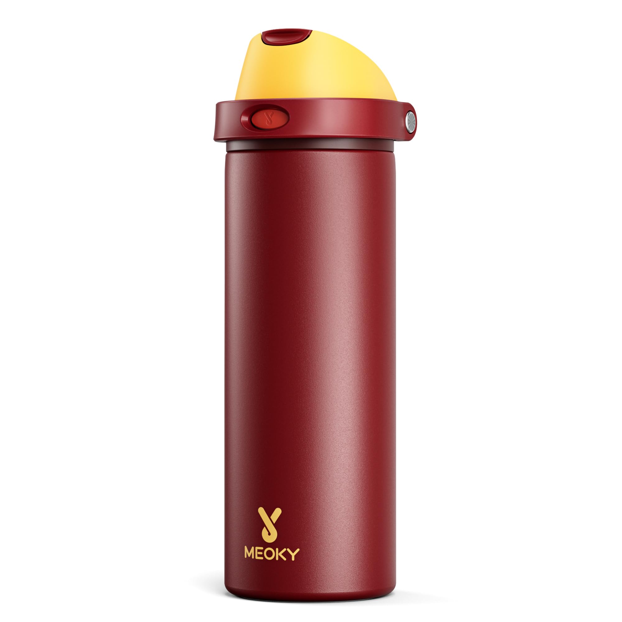 24 oz Insulated Water Bottle for Sports: Meoky Stainless Steel Water Bottle with 2-in-1 Straw and Spout Lid - Leak Proof, Cold for 24 Hours, Fits in Car Cup Holder, BPA-Free for Travel Gym, Night