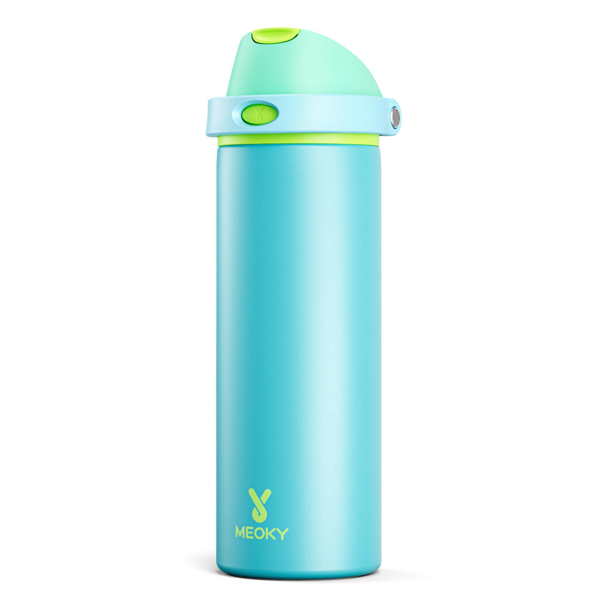24 oz Insulated Water Bottle for Sports: Meoky Stainless Steel Water Bottle with 2-in-1 Straw and Spout Lid - Leak Proof, Cold for 24 Hours, Fits in Car Cup Holder, BPA-Free for Travel Gym, Night
