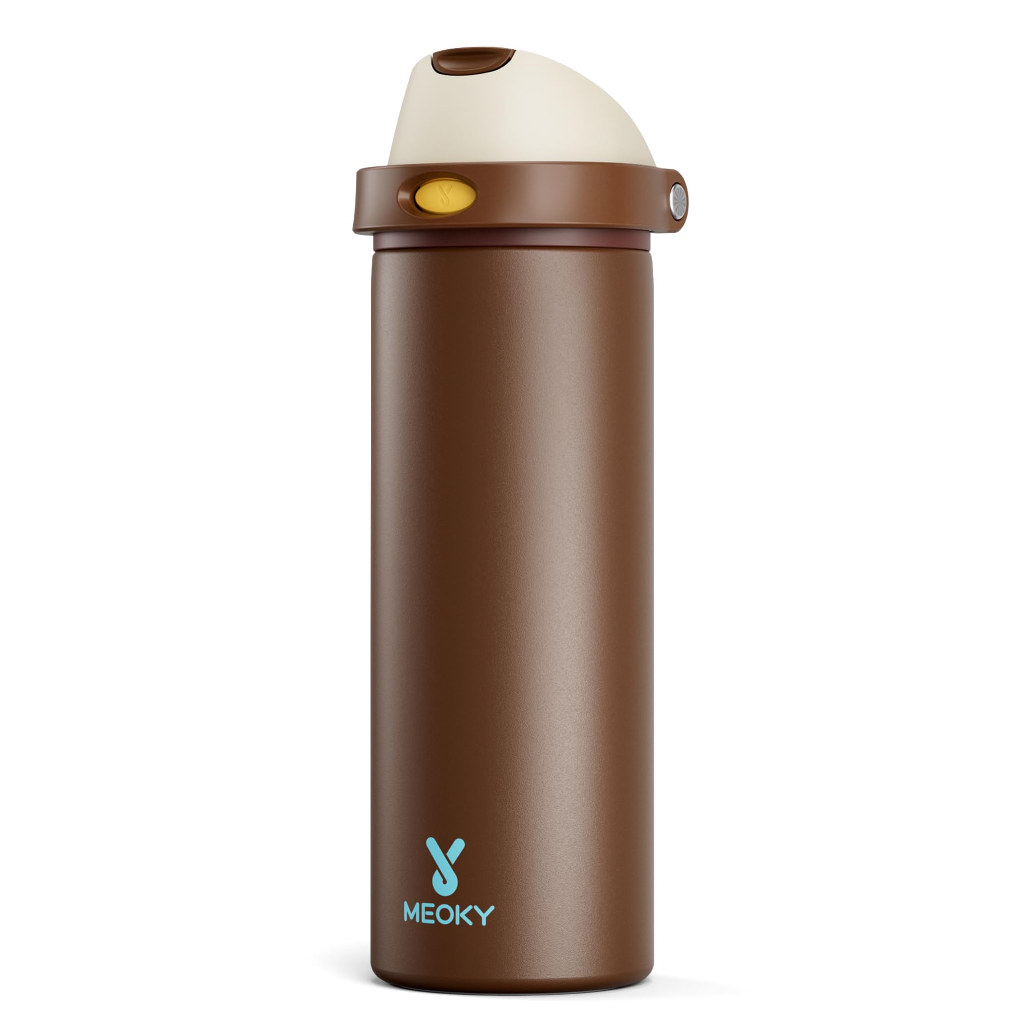 24 oz Insulated Water Bottle for Sports: Meoky Stainless Steel Water Bottle with 2-in-1 Straw and Spout Lid - Leak Proof, Cold for 24 Hours, Fits in Car Cup Holder, BPA-Free for Travel Gym, Night